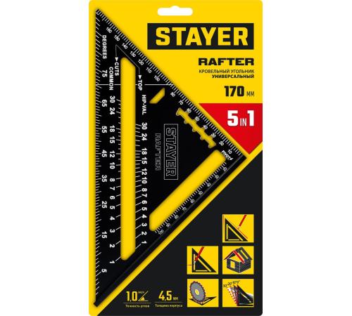 STAYER 170 мм, 5-в-1, универсальный кровельный угольник, Professional (34306-17)