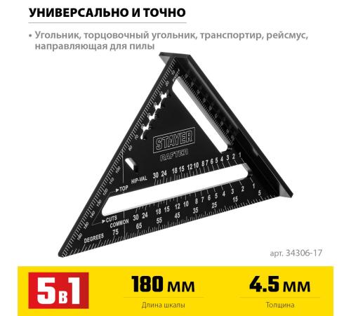 STAYER 170 мм, 5-в-1, универсальный кровельный угольник, Professional (34306-17)