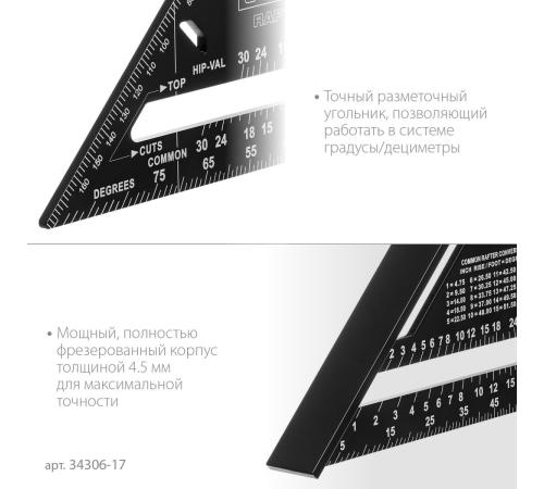 STAYER 170 мм, 5-в-1, универсальный кровельный угольник, Professional (34306-17)