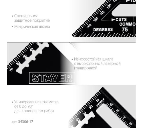STAYER 170 мм, 5-в-1, универсальный кровельный угольник, Professional (34306-17)