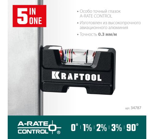 KRAFTOOL A-RATE CONTROL, 5 в 1, компактный магнитный уровень (34787)