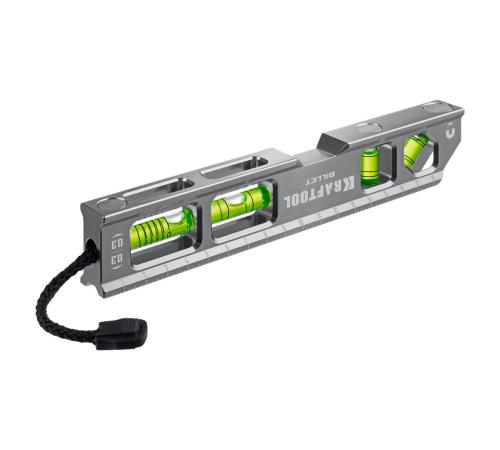 KRAFTOOL BILLET-20, 8 в 1, 200 мм, точность 0.3 мм/м, 4 глазка, брусковый магнитный уровень (34790)