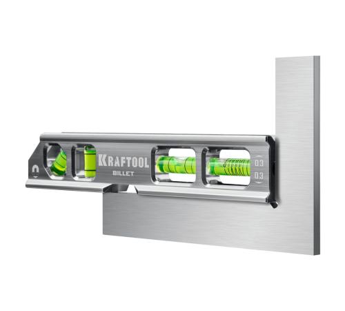 KRAFTOOL BILLET-20, 8 в 1, 200 мм, точность 0.3 мм/м, 4 глазка, брусковый магнитный уровень (34790)