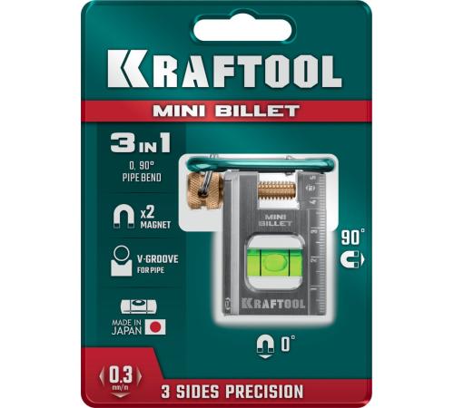 KRAFTOOL BILLET-5 MINI, 50 мм, брусковый магнитный уровень (34791)