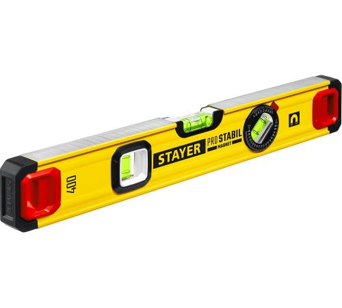 STAYER PRO STABIL, 400 мм, усиленный профиль, магнитный уровень с поворотным глазком, Professional (3480-040)
