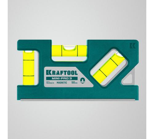 KRAFTOOL Mini-Pro 3, 100 мм, магнитный компактный уровень (34861-010)