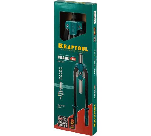 KRAFTOOL GRAND-64, 3.2 - 6.4 мм, 520 мм, усиленный двуручный заклёпочник (311791)