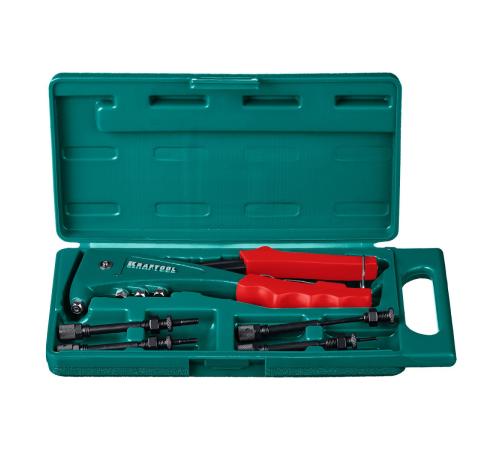 KRAFTOOL Combo2-M6, 2 вида заклёпок, комбинированный литой заклепочник в кейсе (31180)