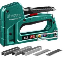 KRAFTOOL Universal-HD, 6-в-1: 53 (A/10/JT21) 23GA (6 - 14 мм)/140 (G/11/57) 20GA (8 - 14 мм)/13/53F/300/500, универсальный алюминиевый степлер (3188)