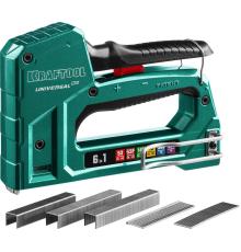 KRAFTOOL Universal-HD, 6-в-1: 53 (A/10/JT21) 23GA (6 - 14 мм)/140 (G/11/57) 20GA (8 - 14 мм)/13/53F/300/500, универсальный алюминиевый степлер (3188)