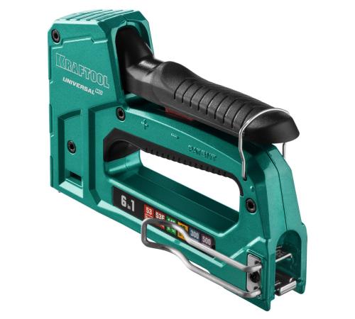 KRAFTOOL Universal-HD, 6-в-1: 53 (A/10/JT21) 23GA (6 - 14 мм)/140 (G/11/57) 20GA (8 - 14 мм)/13/53F/300/500, универсальный алюминиевый степлер (3188)