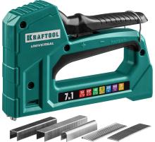 KRAFTOOL Universal, 7-в-1: 53 (A/10/JT21) 23GA (6 - 14 мм)/140 (G/11/57) 20GA (8 - 14 мм)/13/53F/36/500, универсальный легкий степлер (31524)