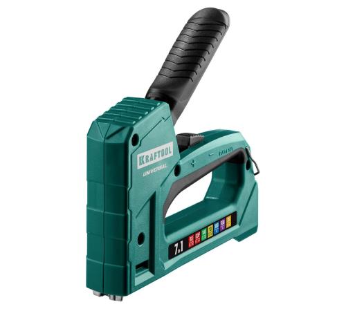 KRAFTOOL Universal, 7-в-1: 53 (A/10/JT21) 23GA (6 - 14 мм)/140 (G/11/57) 20GA (8 - 14 мм)/13/53F/36/500, универсальный легкий степлер (31524)