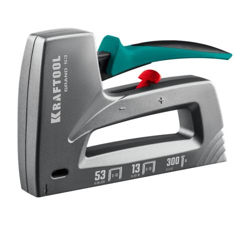 KRAFTOOL GRAND-53, тип 53 (A/10/JT21) 23GA (6 - 16 мм)/13/300, алюминиевый рессорный степлер (3193)