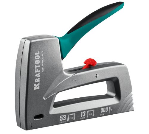 KRAFTOOL GRAND-53, тип 53 (A/10/JT21) 23GA (6 - 16 мм)/13/300, алюминиевый рессорный степлер (3193)