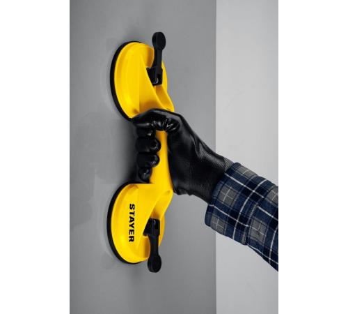 STAYER MAXLift, 80 кг, пластмассовый, двойной, стеклодомкрат на присоске (33718-2)