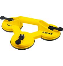 STAYER MAXLift, 140 кг, пластмассовый, тройной, стеклодомкрат на присоске (33718-3)