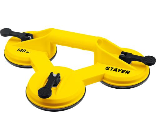 STAYER MAXLift, 140 кг, пластмассовый, тройной, стеклодомкрат на присоске (33718-3)