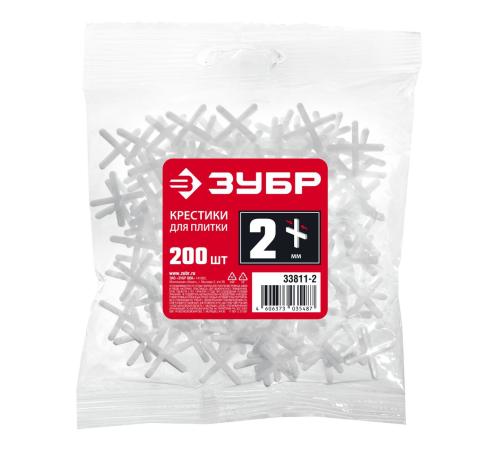 ЗУБР 2 мм, 200 шт, крестики для плитки (33811-2)