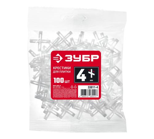 ЗУБР 4 мм, 100 шт, крестики для плитки (33811-4)