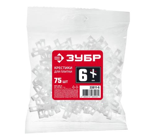 ЗУБР 6 мм, 75 шт, крестики для плитки (33811-6)