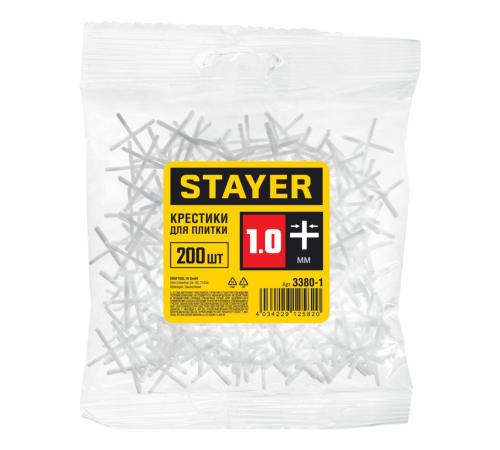STAYER 1 мм, 200 шт, крестики для плитки (3380-1)