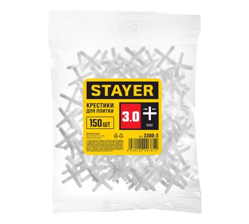 STAYER 3 мм, 150 шт, крестики для плитки (3380-3)