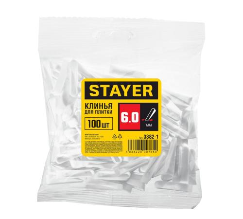 STAYER 6 мм, 100 шт, малые клинья для плитки (3382-1)