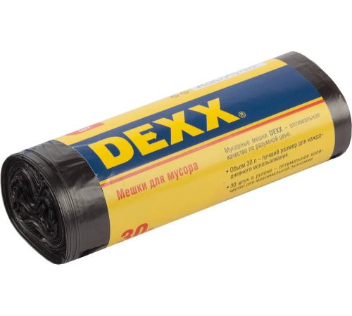 DEXX 30 л, 30 шт, черные, мусорные мешки (39150-30)
