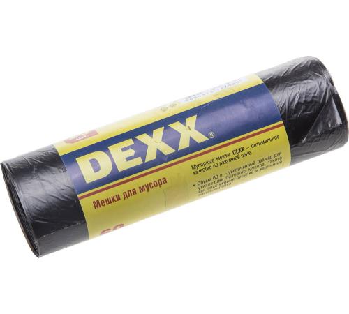 DEXX 60 л, 20 шт, черные, мусорные мешки (39150-60)