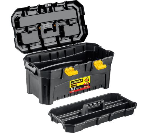 STAYER TITAN-22, 580 x 320 x 280 мм, (22″), пластиковый ящик для инструментов (38016-22)
