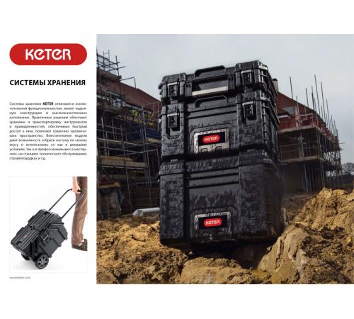 KETER TECHNICAN, 480 х 380 х 175 мм, (19″), ящик-органайзер с 9 регулируемыми ячейками + съемный внутренний органайзер с 4 ячейками (38395-19)