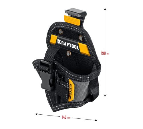 KRAFTOOL KH-5C кобура для шуруповерта с быстросъёмным креплением FastClip, компактная (38770)
