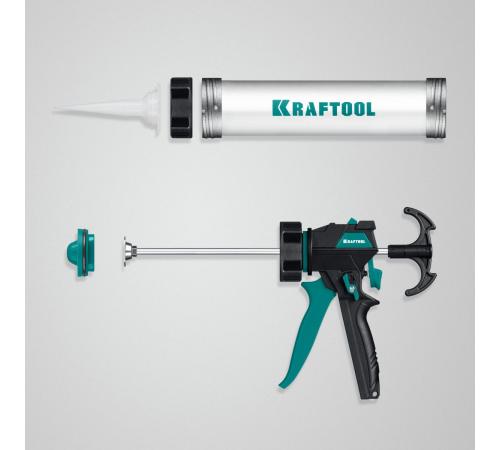 KRAFTOOL ULTRA 310 мл, прямой забор, регулировка силы давления, вариативная антикапельная система, закрытый пистолет для герметика (06677-31)