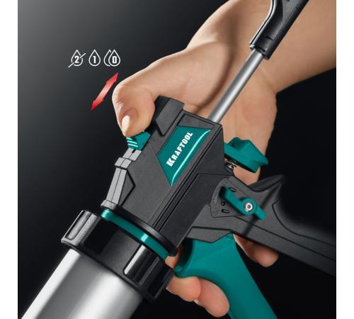 KRAFTOOL ULTRA 310 мл, прямой забор, регулировка силы давления, вариативная антикапельная система, закрытый пистолет для герметика (06677-31)