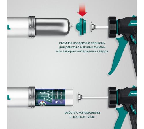 KRAFTOOL ULTRA 600 мл, прямой забор, регулировка силы давления, вариативная антикапельная система, закрытый пистолет для герметикаа (06677-60)