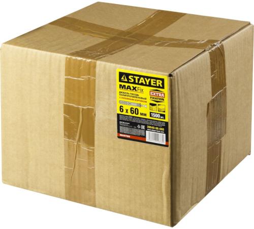 STAYER 6 х 60 мм, потайной бортик, 1500 шт, дюбель-гвоздь (30640-06-060)