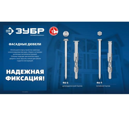 ЗУБР ФД-П 10 x 160 мм, фасадный дюбель, нейлон/цинк, 50 шт (301475-160)