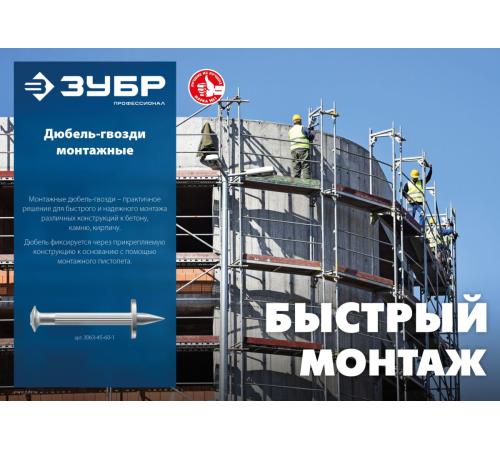 ЗУБР ДГМ, 40 x 3.7 мм, цинк, 1 кг, монтажный дюбель-гвоздь , Профессионал (3063-37-40-1)