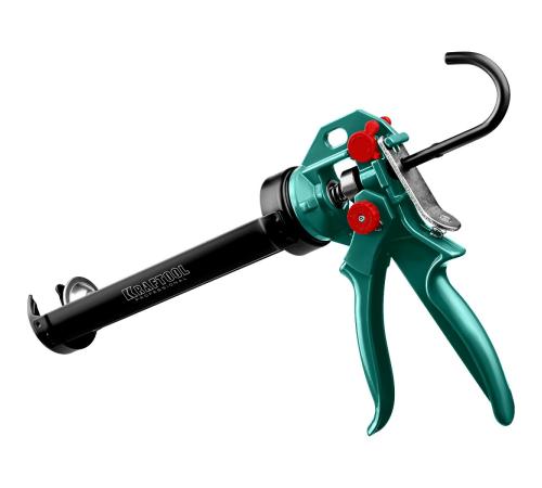 KRAFTOOL EXPERT 4-in-1 310 мл, антикапельная система, регулировка силы давления, усиленный скелетный поворотный пистолет для герметика (06675)
