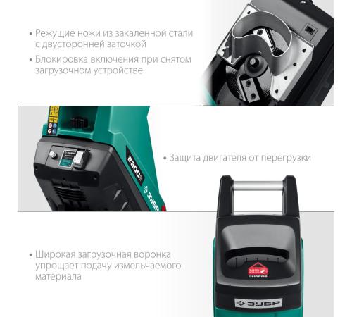 ЗУБР 2300 Вт, измельчитель садовый электрический (ЗИЭ-40-2300)