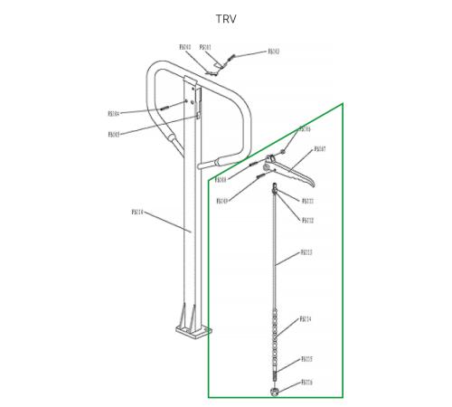 Тяга цепная в сборе для ручки TRV