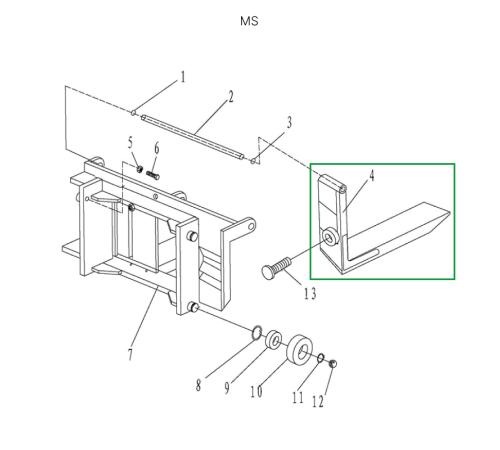 Вила для ручного штабелера для MS1016