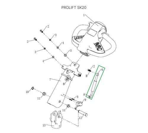 Амортизатор ручки для штабелеров SDR/SDK 1,5-2 т, для тележек SK20