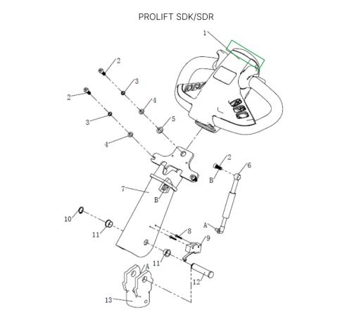 Кнопка реверса для штабелеров SDR 1533/1536/1545S/1645/1656/2036/2045, SDK