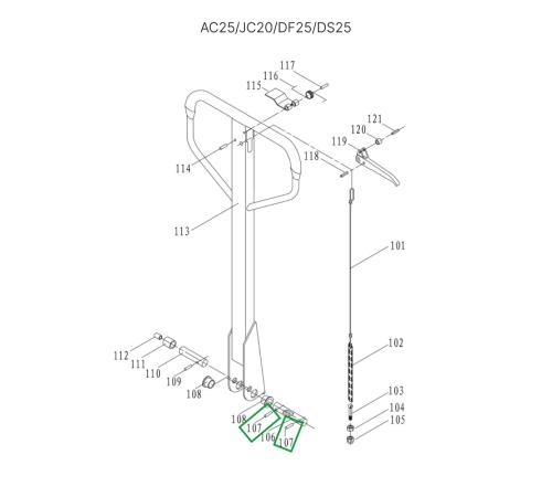 Штифт (8х50 мм) для гидравлических тележек AC25, DF25, JC20, AC30